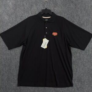 Del Monte Polo Shirt Mens‎ XL Black Extreme EPerformance Workwear Logo Promo